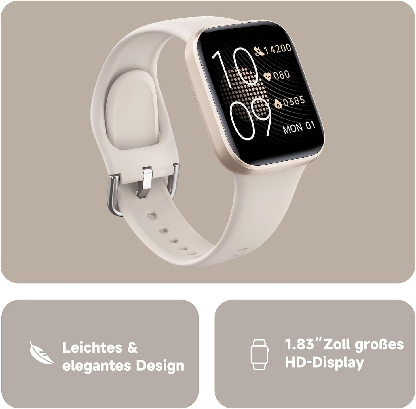 BingoFit Fitness Tracker, Smartwatch mit Telefonfunktion, Fitness Armband Uhr mit Pulsuhr Schrittzähler Uhr Schlafüberwachung Blutsauerstoff,1,83'' Touchscreen 20 Sportmodi Smartwatch für Damen Herren