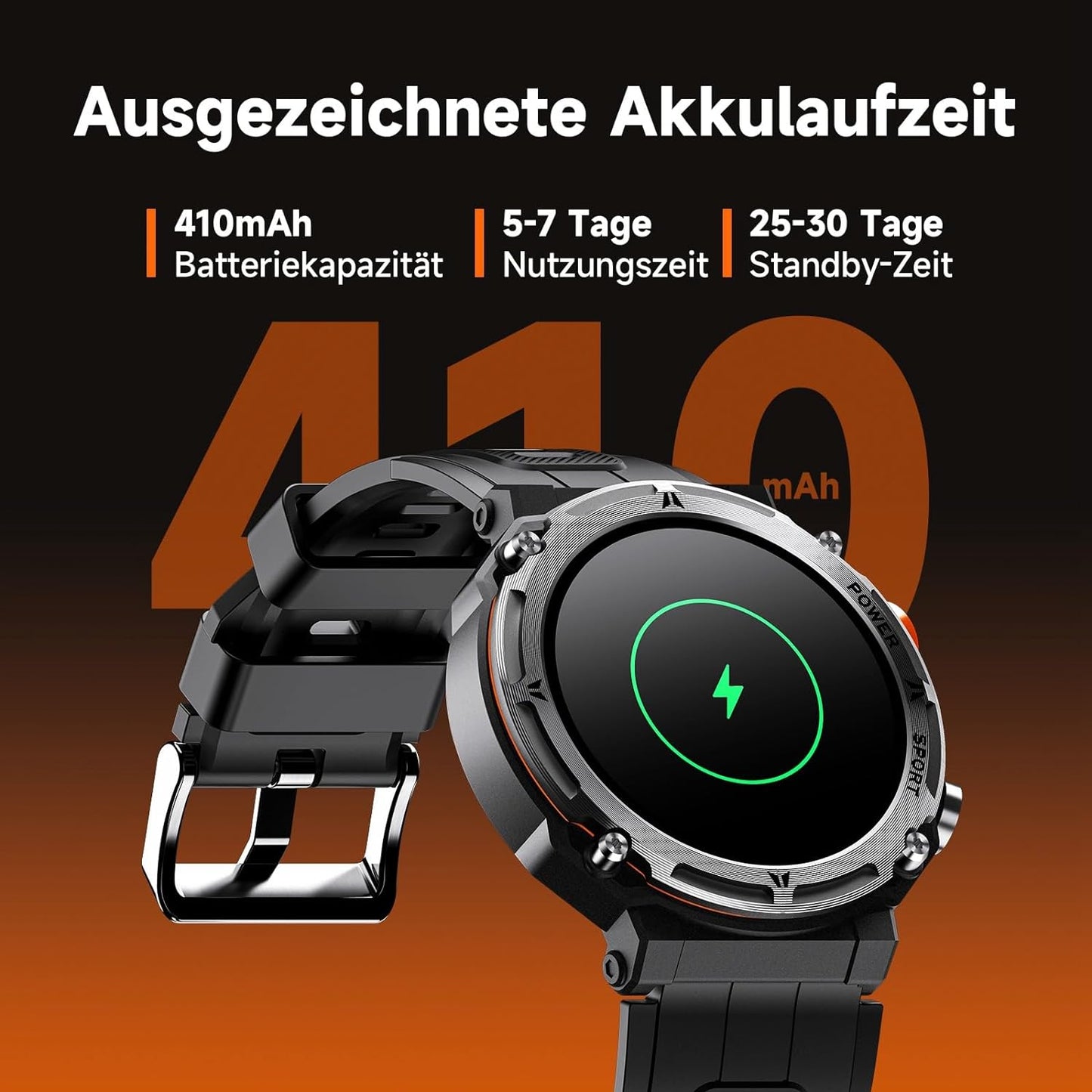 BingoFit Smartwatch Herren mit Telefonfunktion, 1,39 Zoll HD Touchscreen Fitness Tracker, Fitnessuhr mit Schrittzähler Uhr Pulsuhr Schlafüberwachung Blutdruck SpO2, 100+Sportmodi Smartwatch für Herren