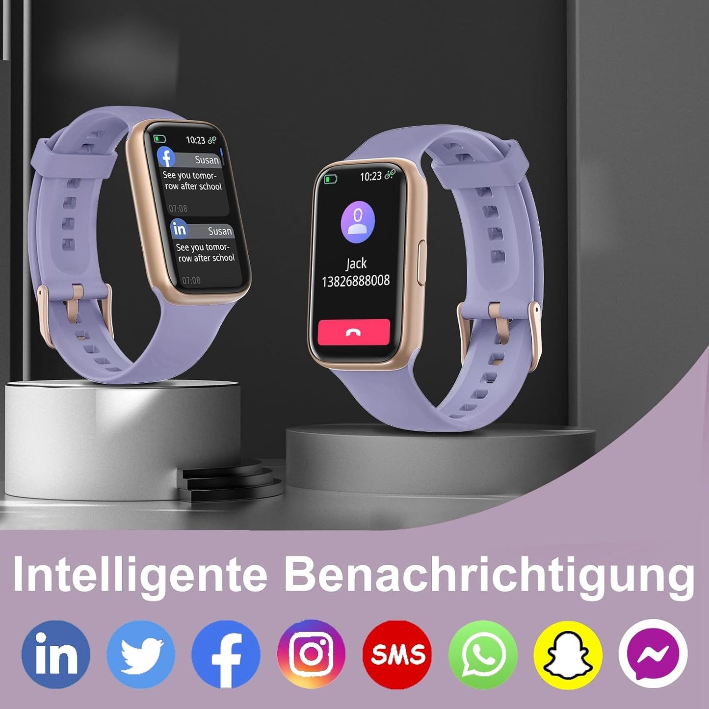 BingoFit Fitness Tracker, Fitness Armband Uhr mit Schrittzähler Uhr Pulsuhr Schlafüberwachung Blutdruck Blutsauerstoff SpO2, 1,47" HD-Farbdisplay 25 Sportmodi Smartwatch für Damen Herren