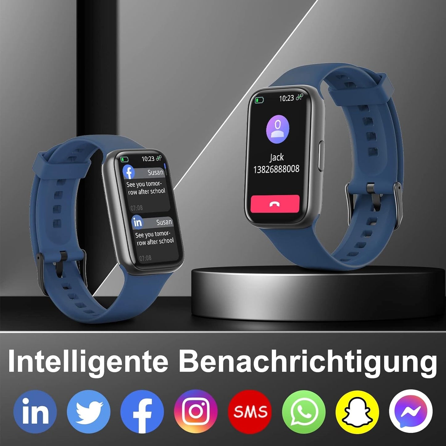 BingoFit Fitness Tracker, Fitness Armband Uhr mit Schrittzähler Uhr Pulsuhr Schlafüberwachung Blutdruck Blutsauerstoff SpO2, 1,47" HD-Farbdisplay 25 Sportmodi Smartwatch für Damen Herren