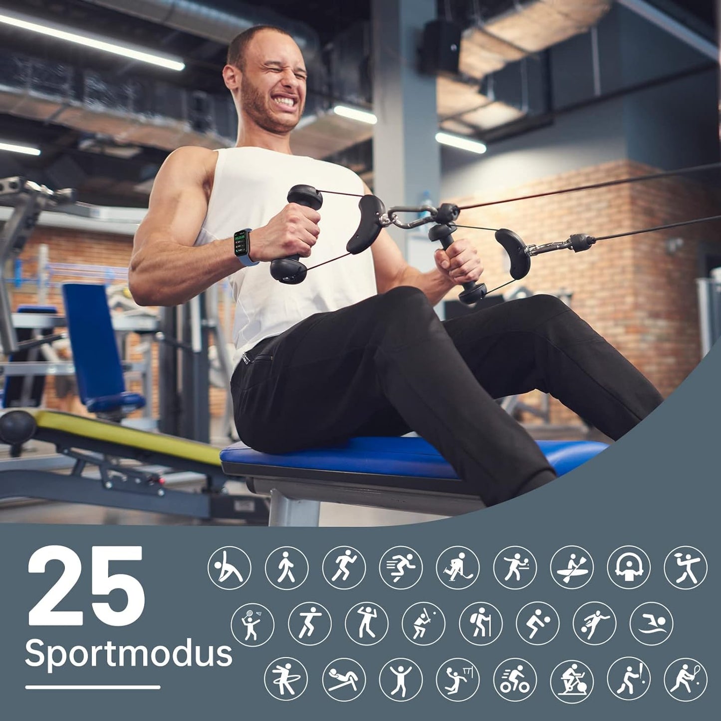 BingoFit Fitness Tracker, Fitness Armband Uhr mit Schrittzähler Uhr Pulsuhr Schlafüberwachung Blutdruck Blutsauerstoff SpO2, 1,47" HD-Farbdisplay 25 Sportmodi Smartwatch für Damen Herren