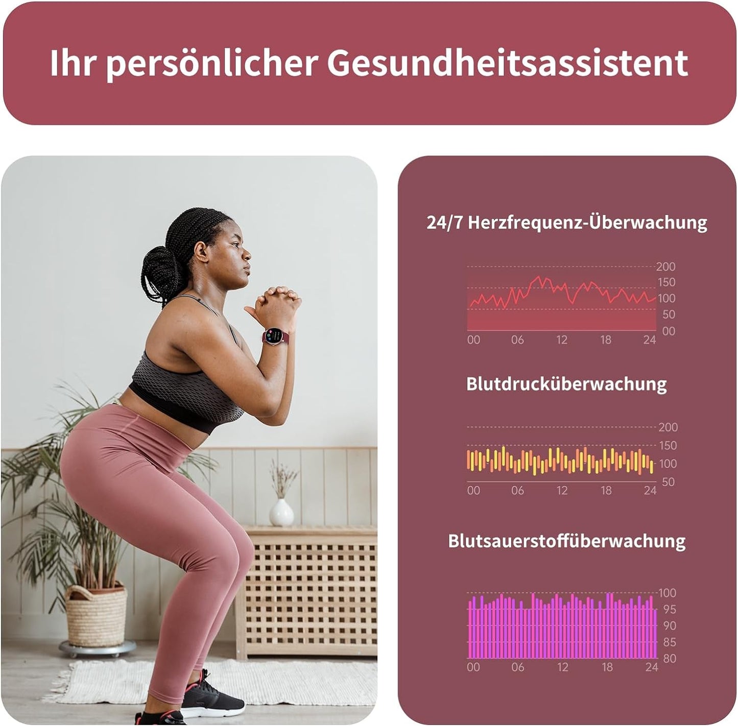 BingoFit Smartwatch Damen Herren mit Telefonfunktion,1,43'' AMOLED Touchscreen Fitnessuhr, Fitness Tracker mit Pulsuhr Schlafüberwachung Blutdruck SpO2, 50+Sportmodi Schrittzähler Uhr für Damen Herren