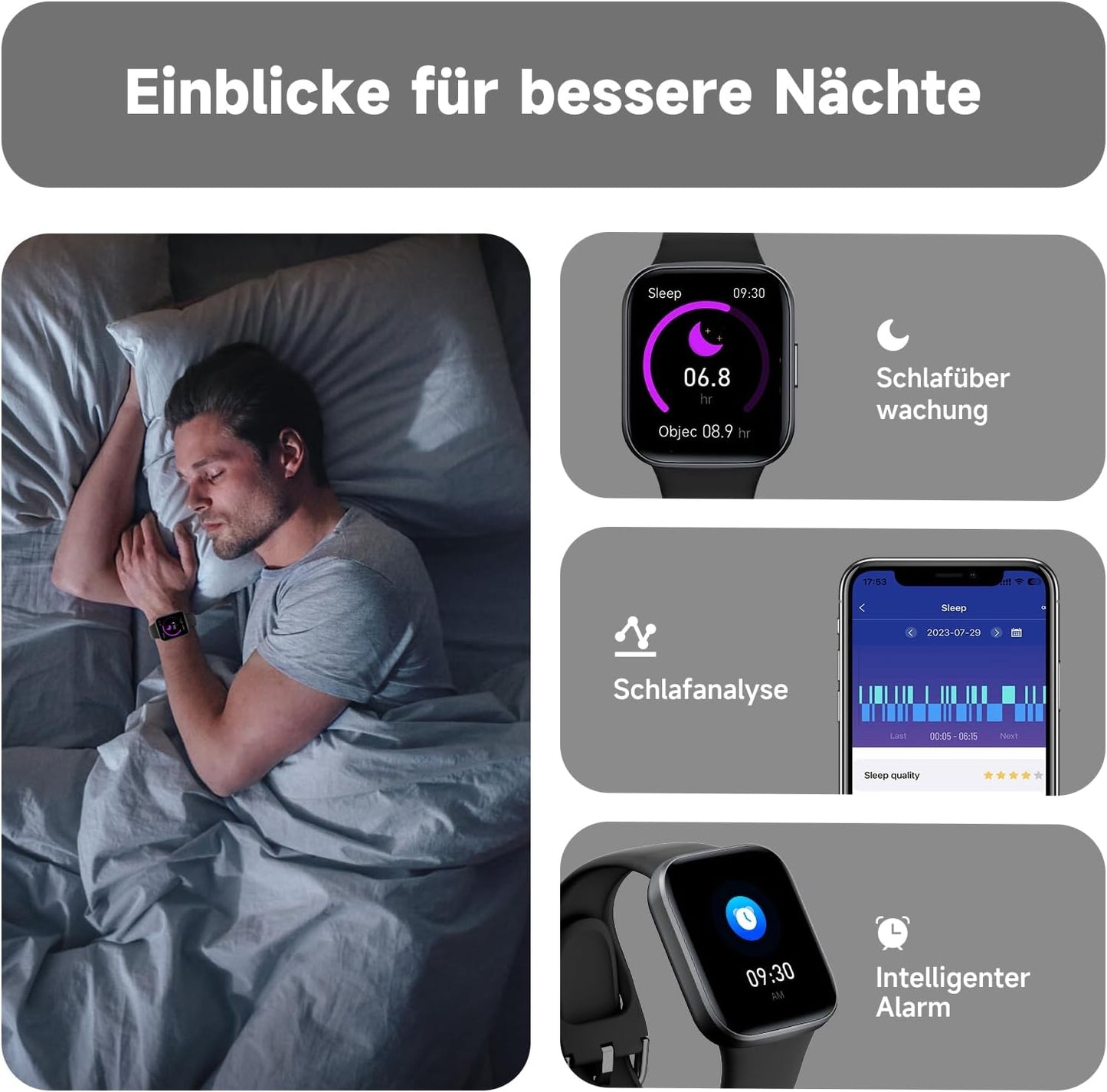 BingoFit Fitness Tracker, Smartwatch mit Telefonfunktion, Fitness Armband Uhr mit Pulsuhr Schrittzähler Uhr Schlafüberwachung Blutsauerstoff,1,83'' Touchscreen 20 Sportmodi Smartwatch für Damen Herren